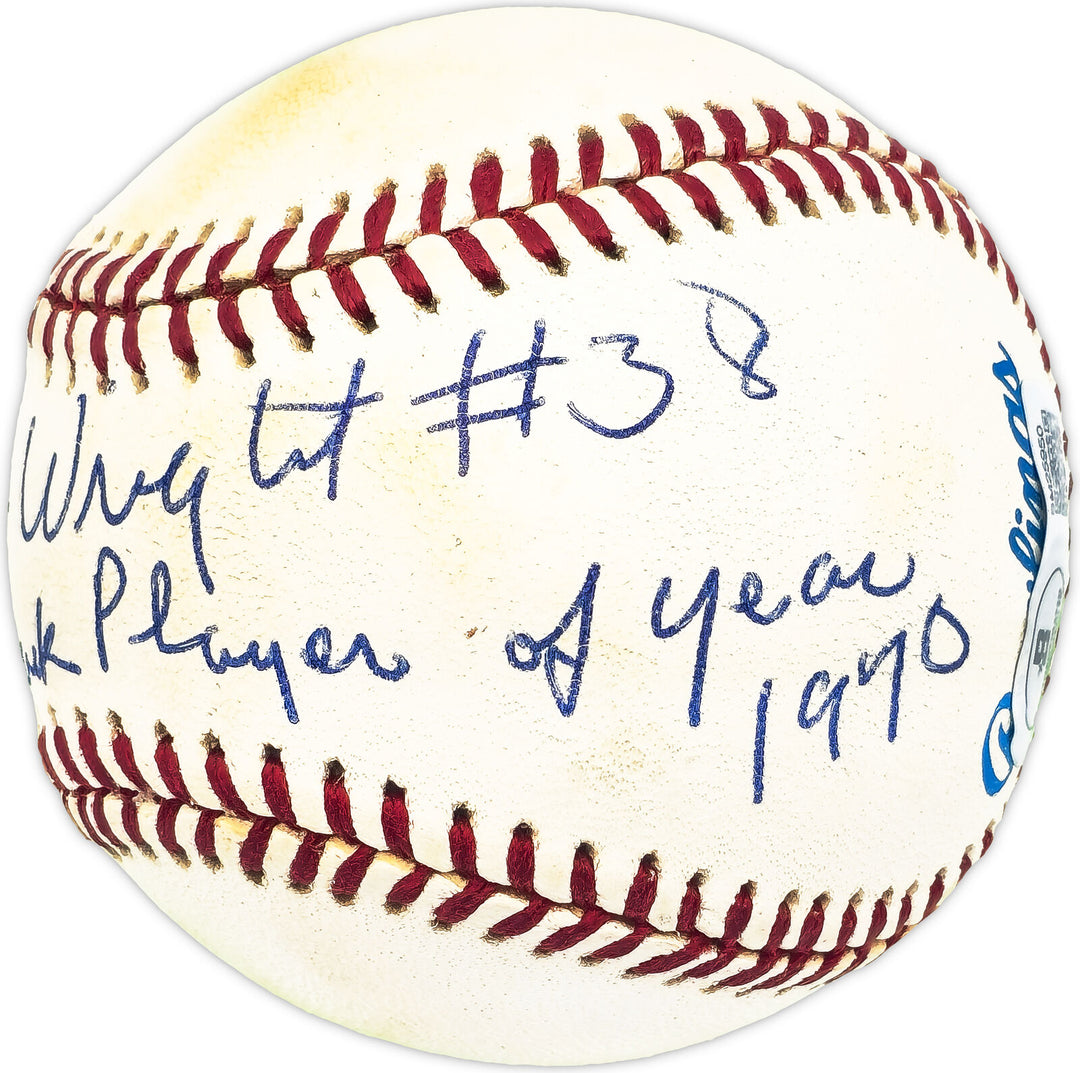 Clyde Wright Autographed AL Baseball Angels Comeback Player 1970 Beckett BM25950 Image 2