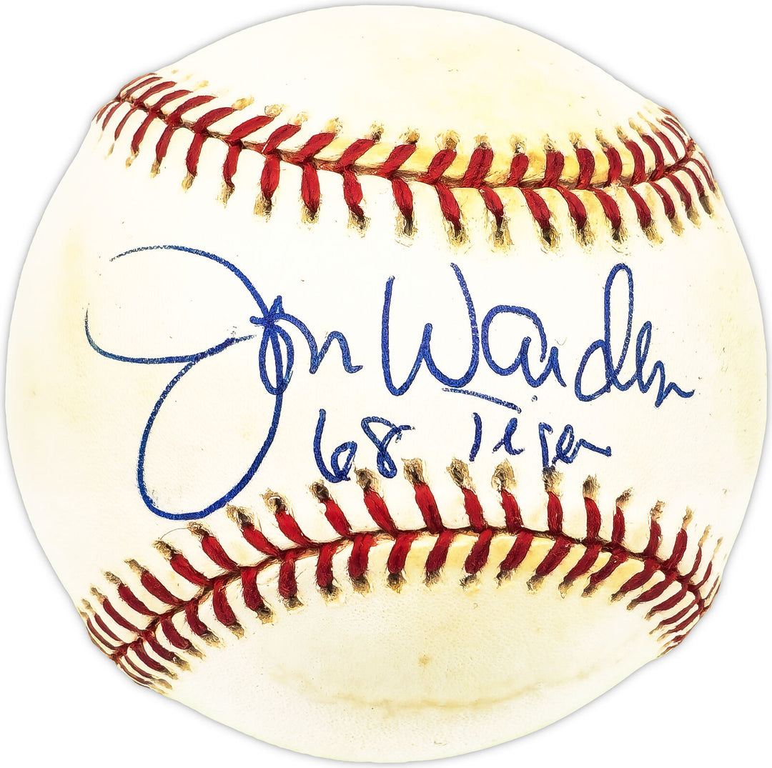 Jon Warden Autographed Official NL Baseball Detroit Tigers "68 Tigers" 229597 Image 1