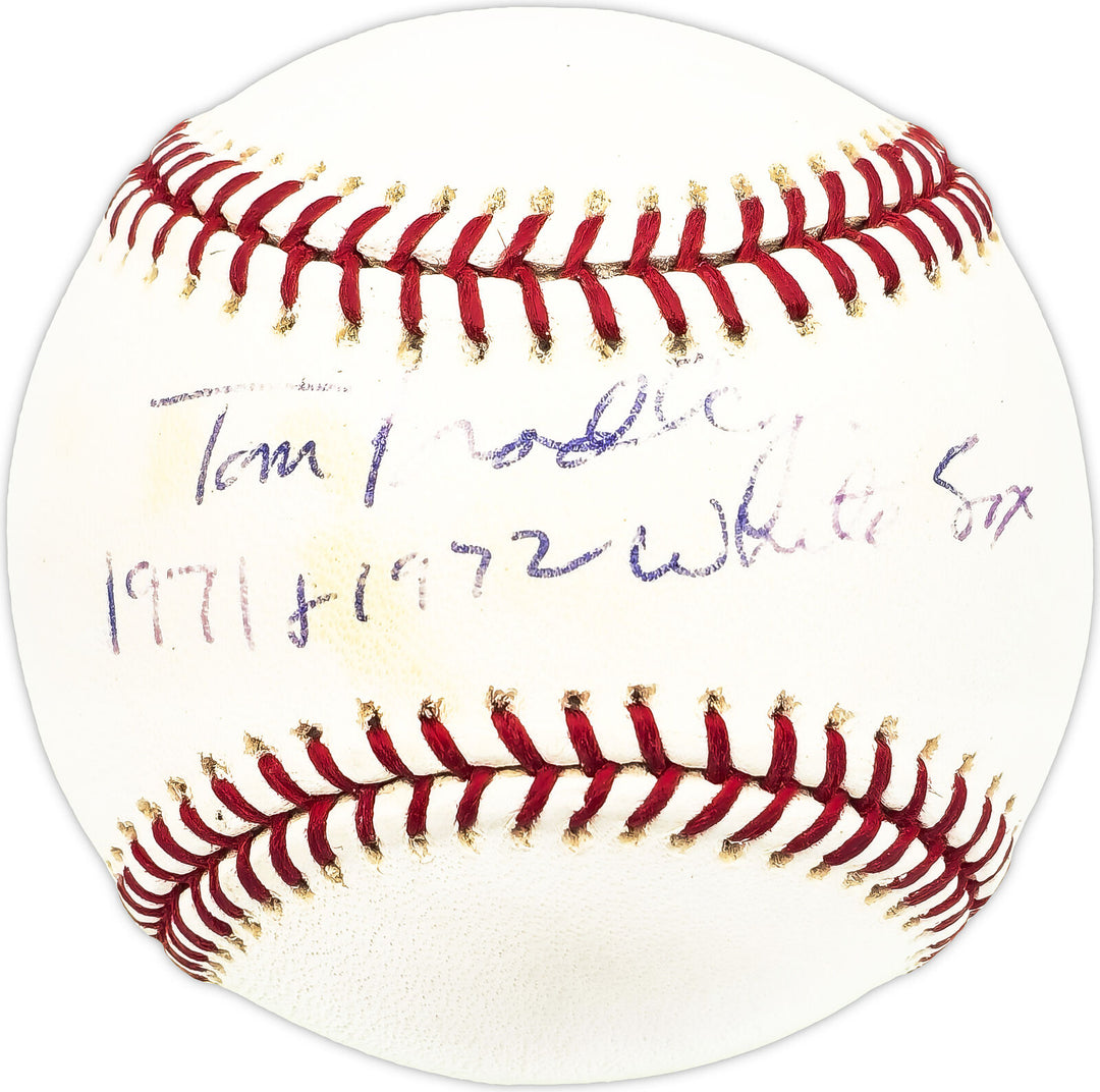 Tom Bradley Autographed MLB Baseball White Sox "1971 & 1972 White Sox" 229684 Image 1