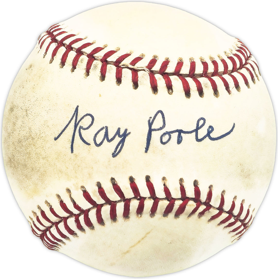 Ray Poole Autographed Official AL Baseball Philadelphia A's Beckett QR #BM25867 Image 1