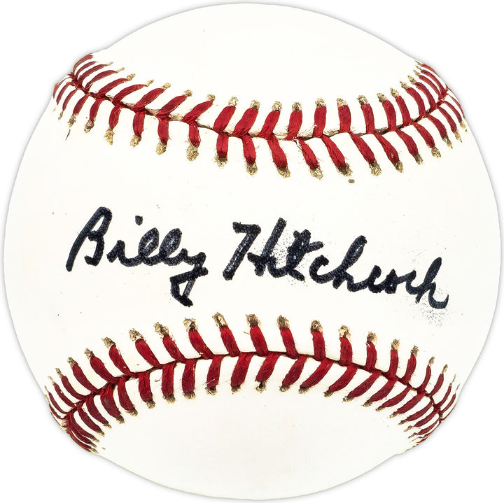 Billy Hitchcock Autographed AL Baseball Detroit Tigers Beckett QR #BM17797 Image 1