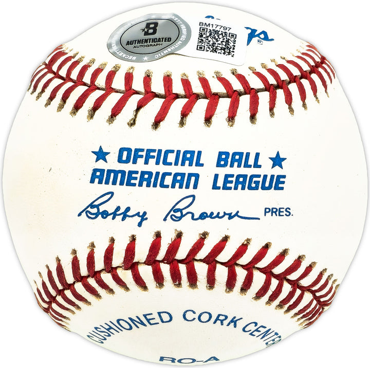 Billy Hitchcock Autographed AL Baseball Detroit Tigers Beckett QR #BM17797 Image 2