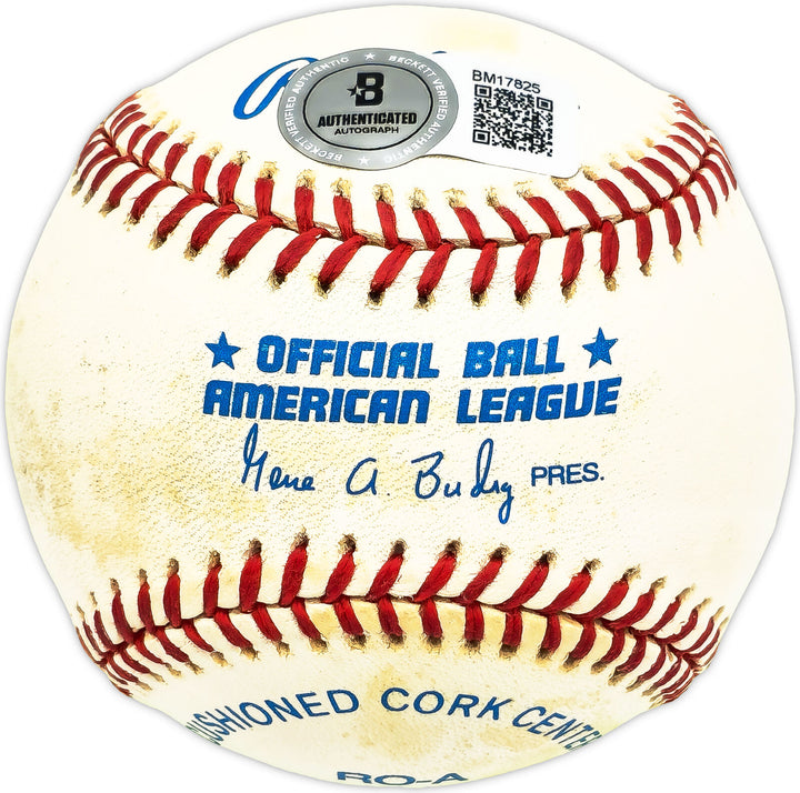 Manny Montejo Autographed Official AL Baseball Tigers, Cuba Beckett QR #BM17825 Image 2