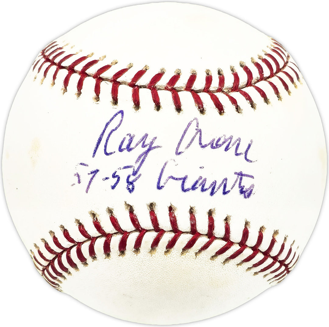 Ray Crone Autographed MLB Baseball San Francisco Giants "57-58 Giants" 229691 Image 1