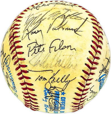 1984 Twins Autographed AL Baseball 31 Sigs Puckett (Vintage) Beckett AD78201 Image 8
