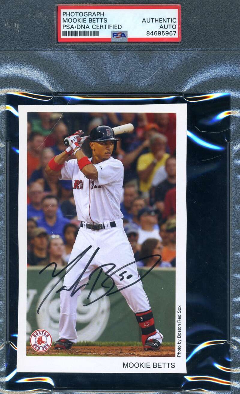 Mookie Betts PSA DNA Coa Signed Photo Boston Red Sox Autograph Image 1