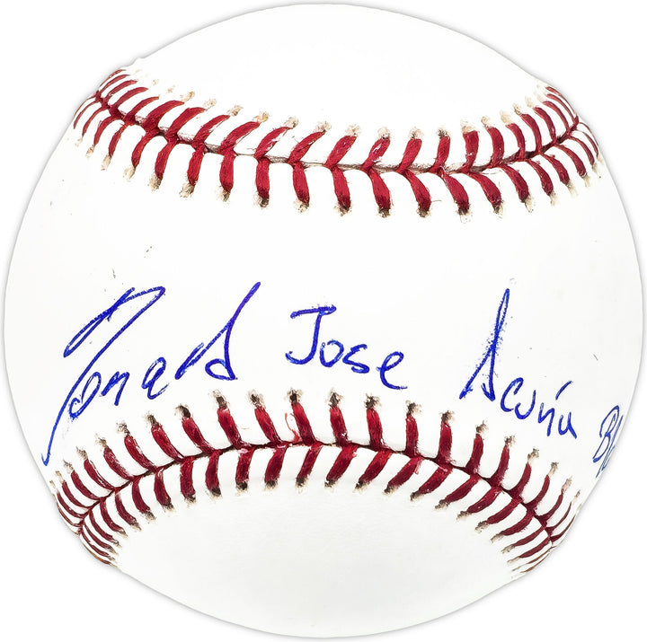 Ronald Acuna Jr. Autographed MLB Baseball Braves Full Name Beckett #Y60692 Image 1
