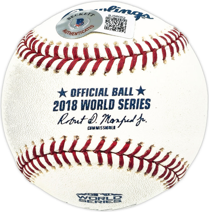 Mookie Betts Autographed 2018 World Series Baseball Red Sox Beckett BJ56052 Image 2