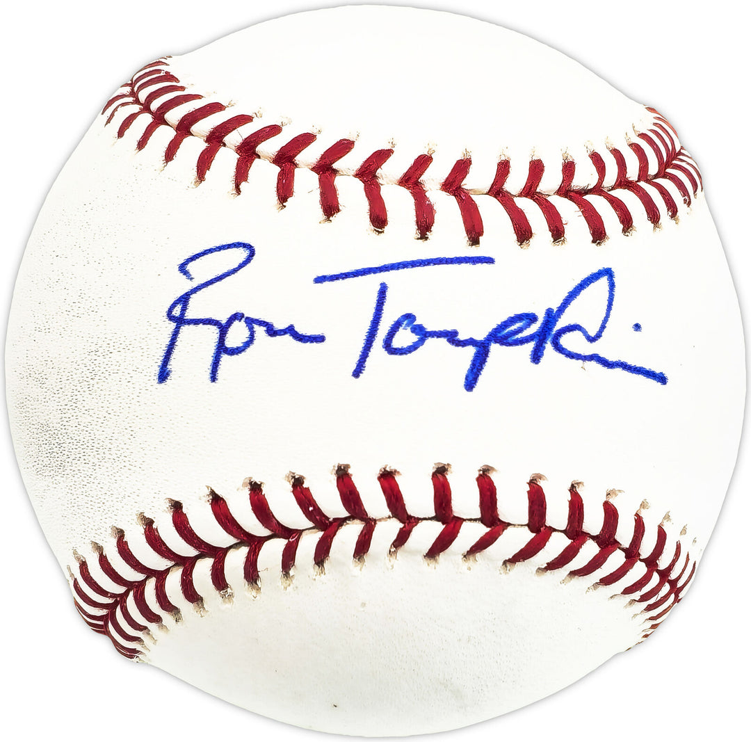 Ron Tompkins Autographed Official MLB Baseball Cubs, KC A's Beckett QR #BM25964 Image 1