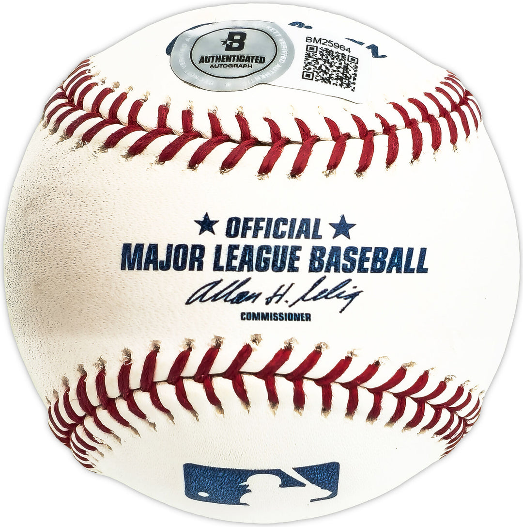 Ron Tompkins Autographed Official MLB Baseball Cubs, KC A's Beckett QR #BM25964 Image 2