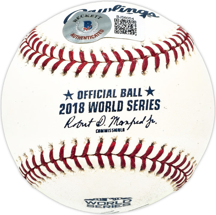 Mookie Betts Autographed 2018 World Series Baseball Red Sox Beckett BJ56054 Image 2