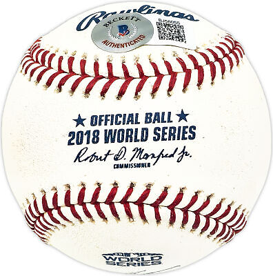 Mookie Betts Autographed 2018 World Series Baseball Red Sox Beckett BJ56055 Image 2