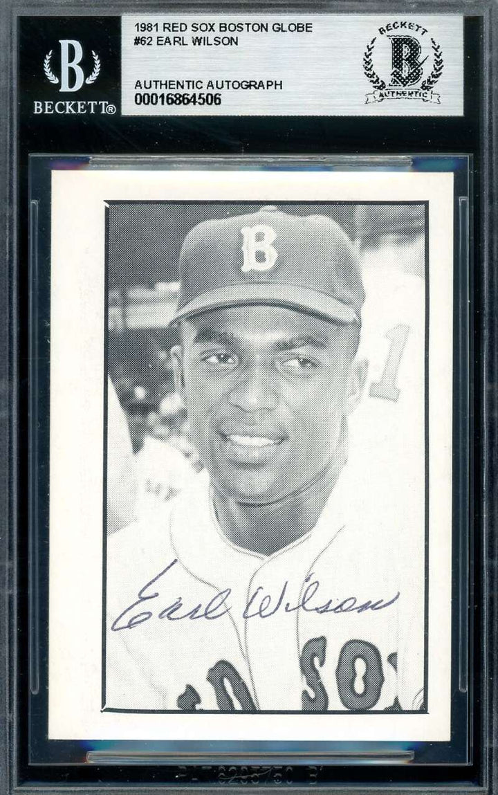 Earl Wilson Beckett BAS Signed Rare 1981 Boston Globe Red Sox Autograph Image 1