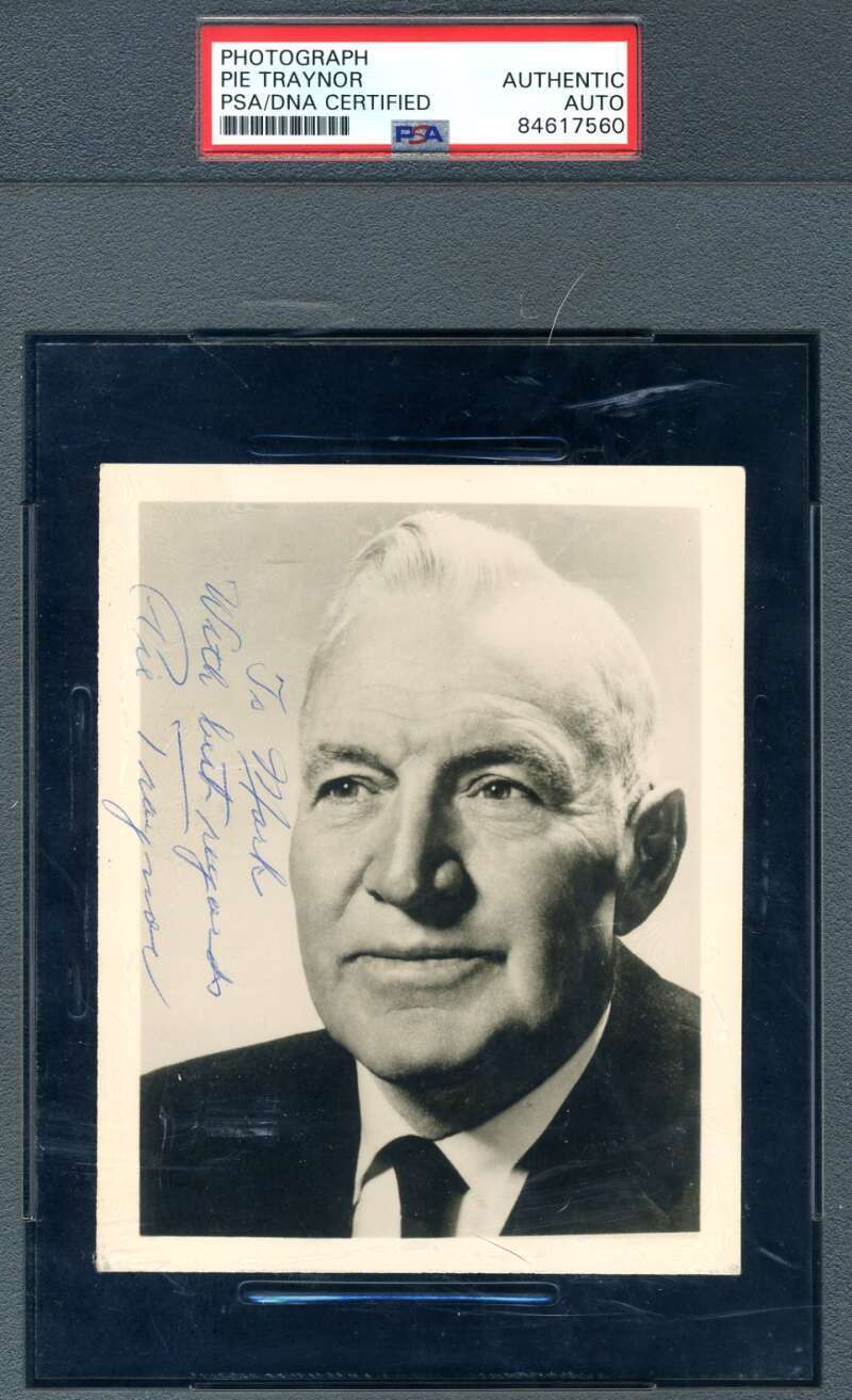 Pie Traynor PSA DNA Coa Signed Photo Pittsburgh Pirates Autograph Image 1