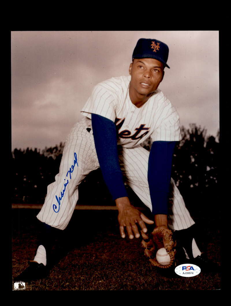 Charlie Neal PSA DNA Coa Signed 8x10 Photo Mets Autograph Image 1