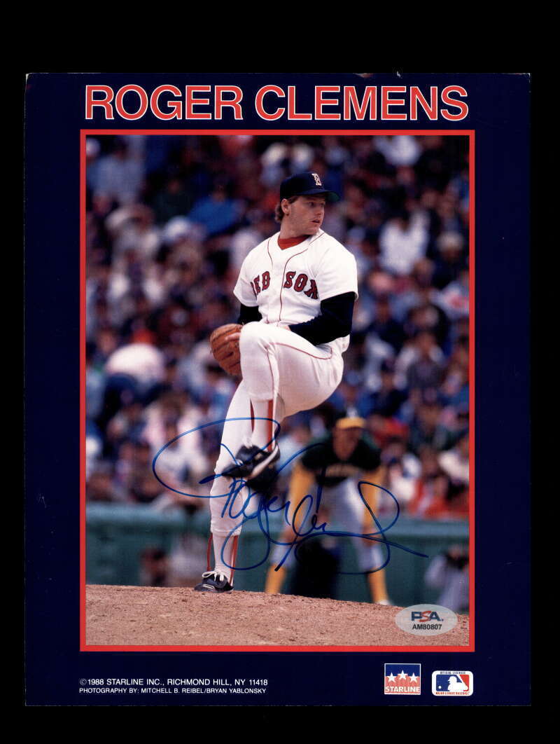 Roger Clemens PSA DNA Signed  8x10 Photo Autograph Red Sox Image 1