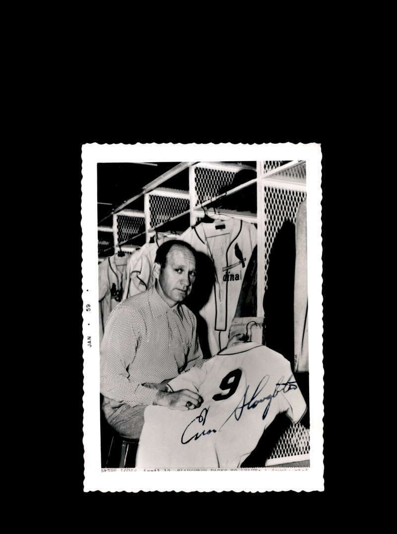 Enos Slaughter JSA Signed Vintage 3x5 1950`s St Louis Cardinals Original Photo  Image 1