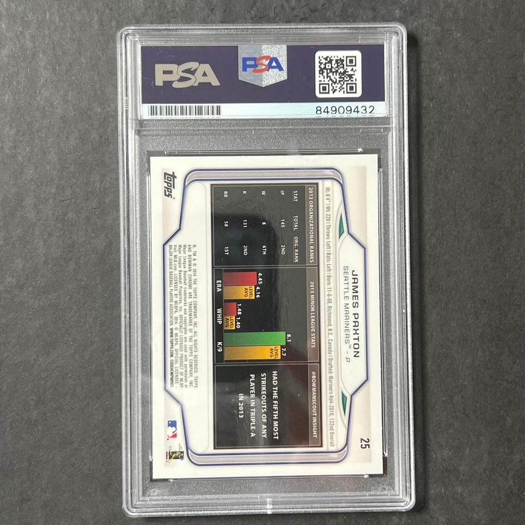 2013 Topps Chrome #25 James Paxton Signed Card PSA/DNA Auto Mariners Image 2