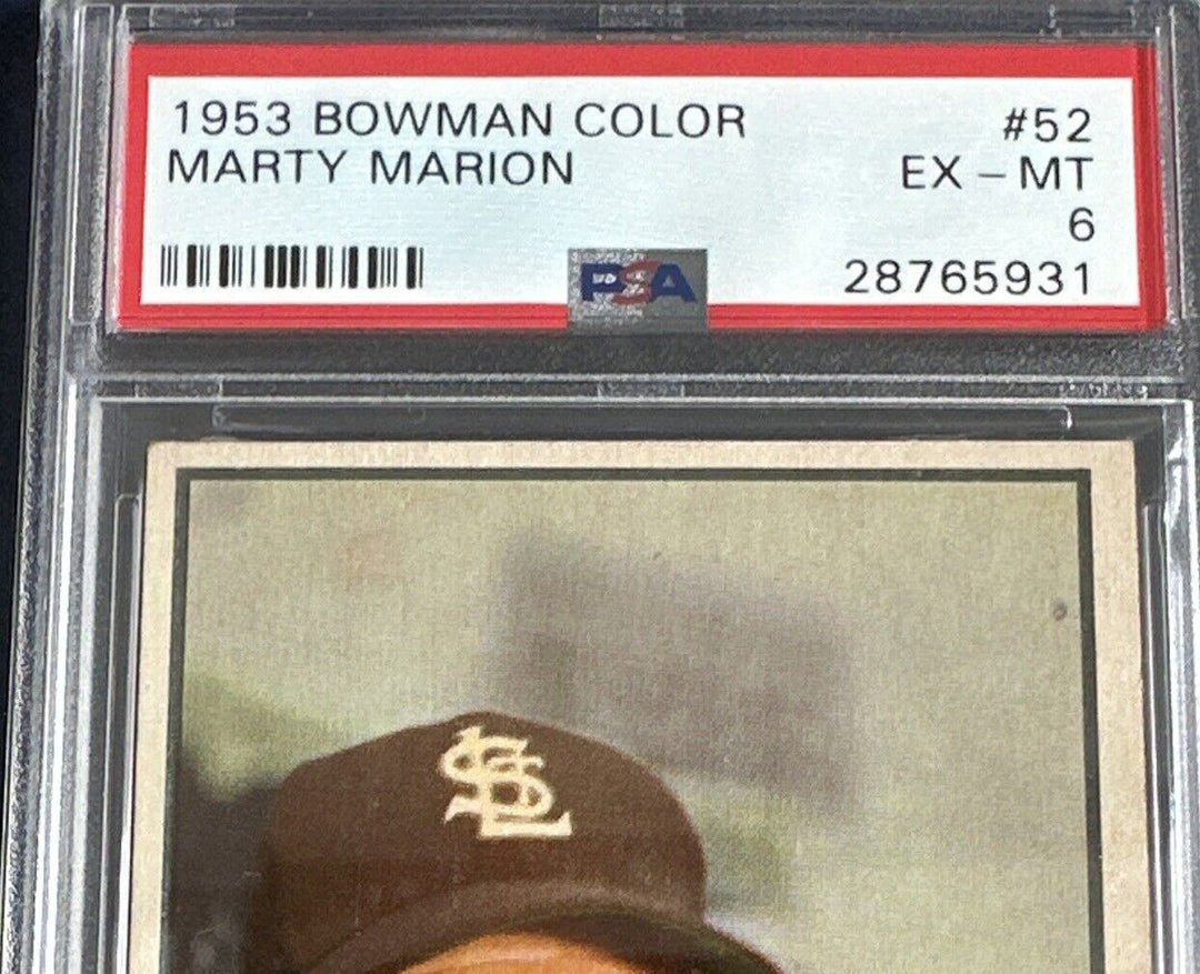 1953 Bowman #52 Marty Marion St Louis Browns PSA 6 - EX - Mint Beauty Image 4