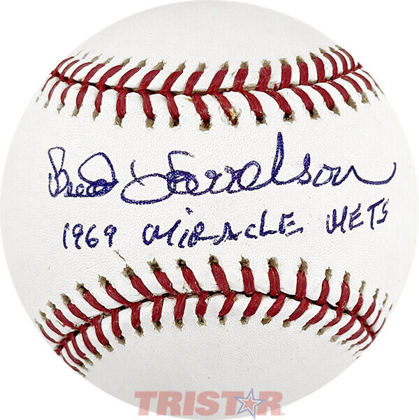 Bud Harrelson Signed Autographed ML Baseball Inscribed 1969 Miracle Mets TRISTAR Image 1