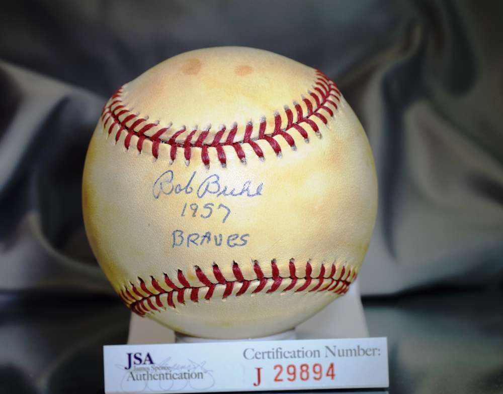 Bob Buhl 1957 Braves Jsa Certed National League Autograph Baseball Authentic Sig Image 1