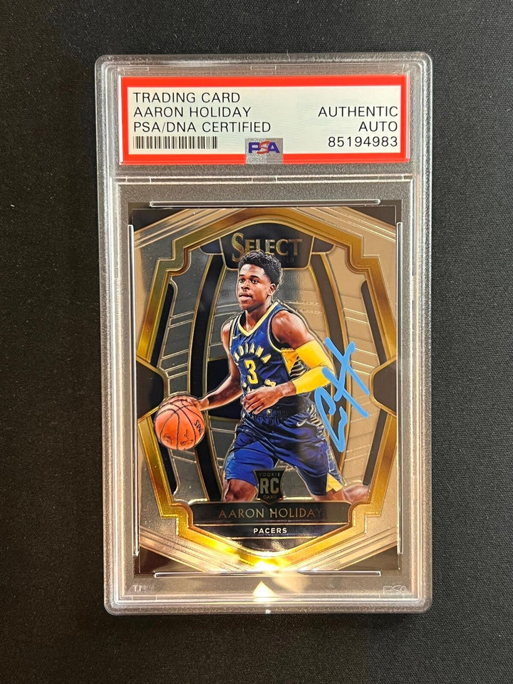 2018-19 Panini Select #126 Aaron Holiday Signed AUTO PSA Slabbed Pacers RC Image 1