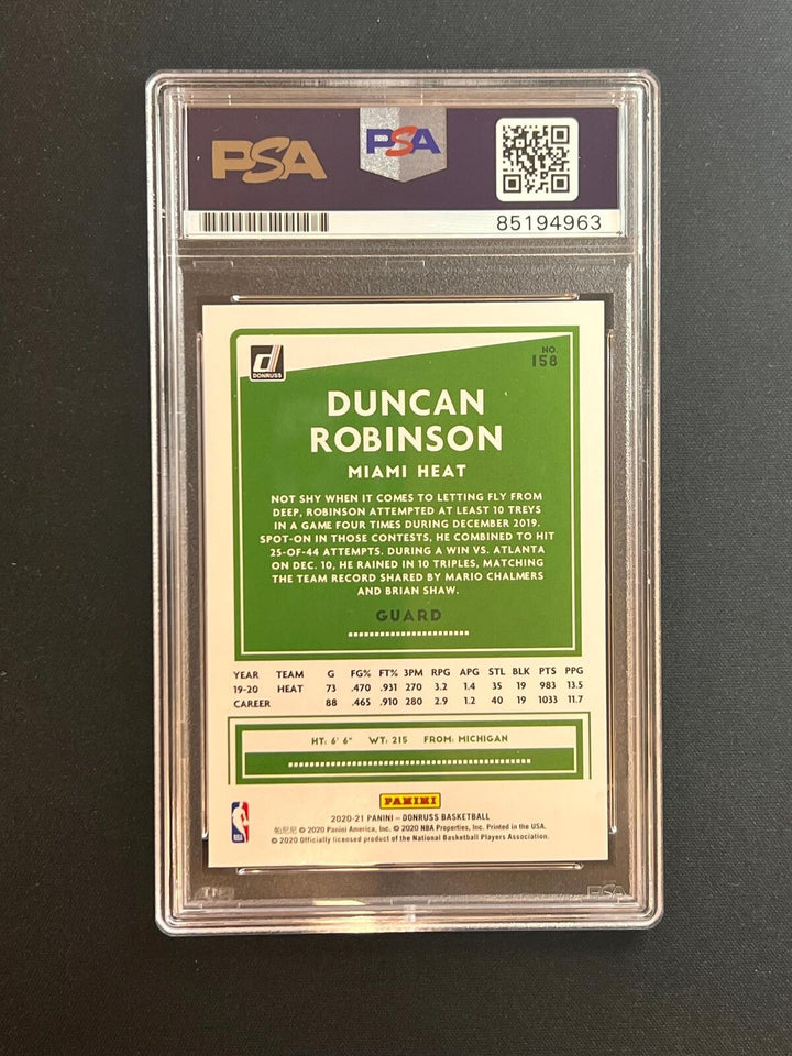 2020-21 Donruss #158 Duncan Robinson Signed Card AUTO PSA Slabbed Heat Image 2