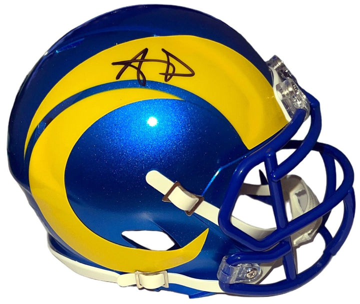 Aaron Donald signed Los Angeles Rams Riddell Speed Mini Helmet- Beckett Review Image 1
