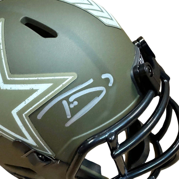 Trevon Diggs Signed Dallas Cowboys Salute to Service Speed Mini Football Helmet Image 3