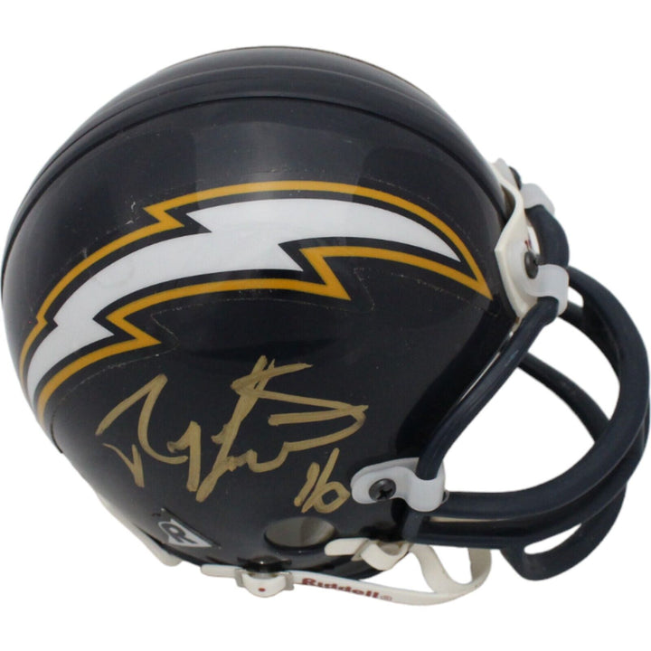 Ryan Leaf Autographed San Diego Chargers VSR4 Replica Mini Helmet BAS 44188 Image 1