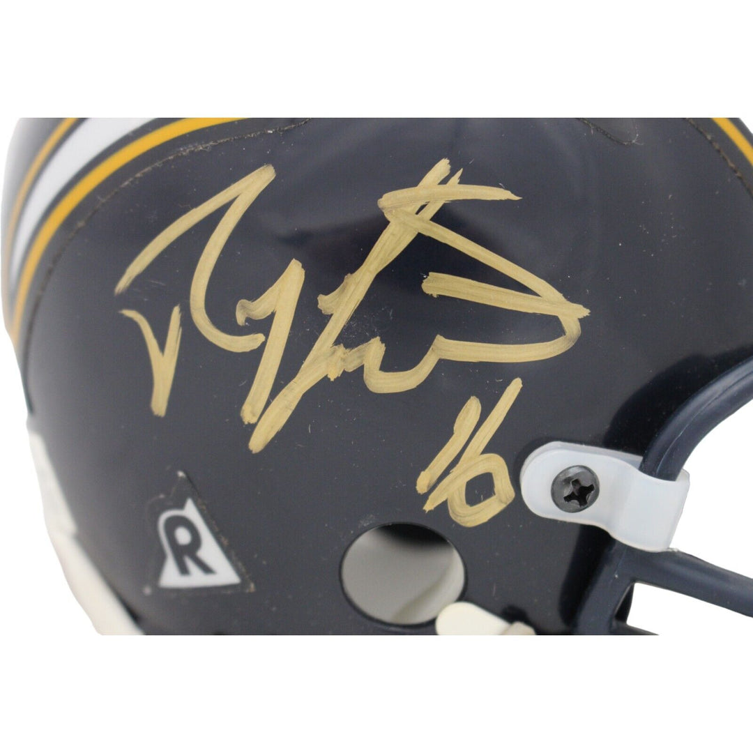 Ryan Leaf Autographed San Diego Chargers VSR4 Replica Mini Helmet BAS 44188 Image 3