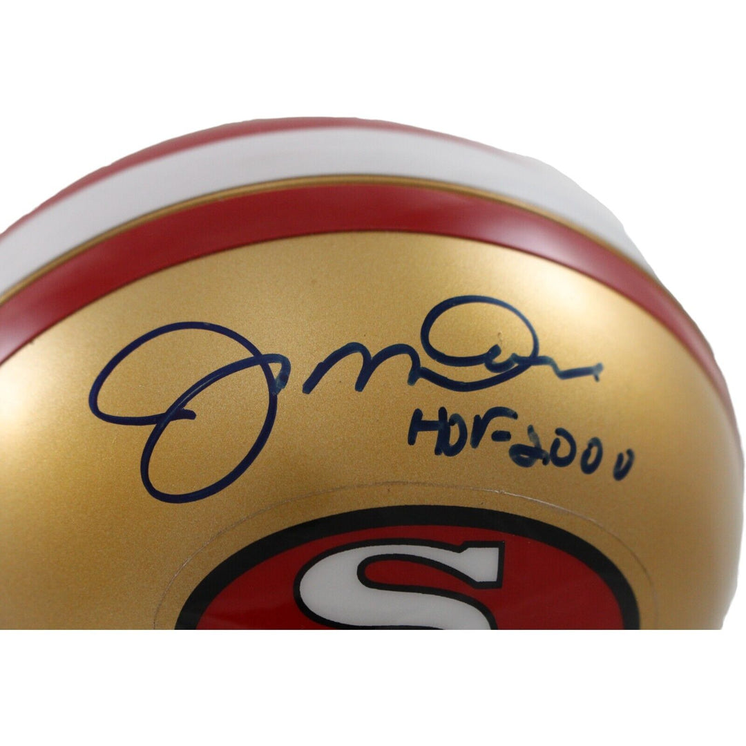 Joe Montana Signed San Francisco 49ers VSR4 Replica Mini Helmet HOF BAS 44252 Image 2