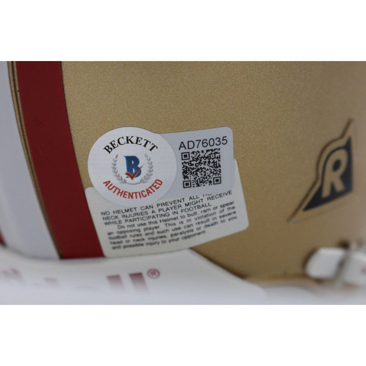 Joe Montana Signed San Francisco 49ers VSR4 Replica Mini Helmet HOF BAS 44252 Image 3