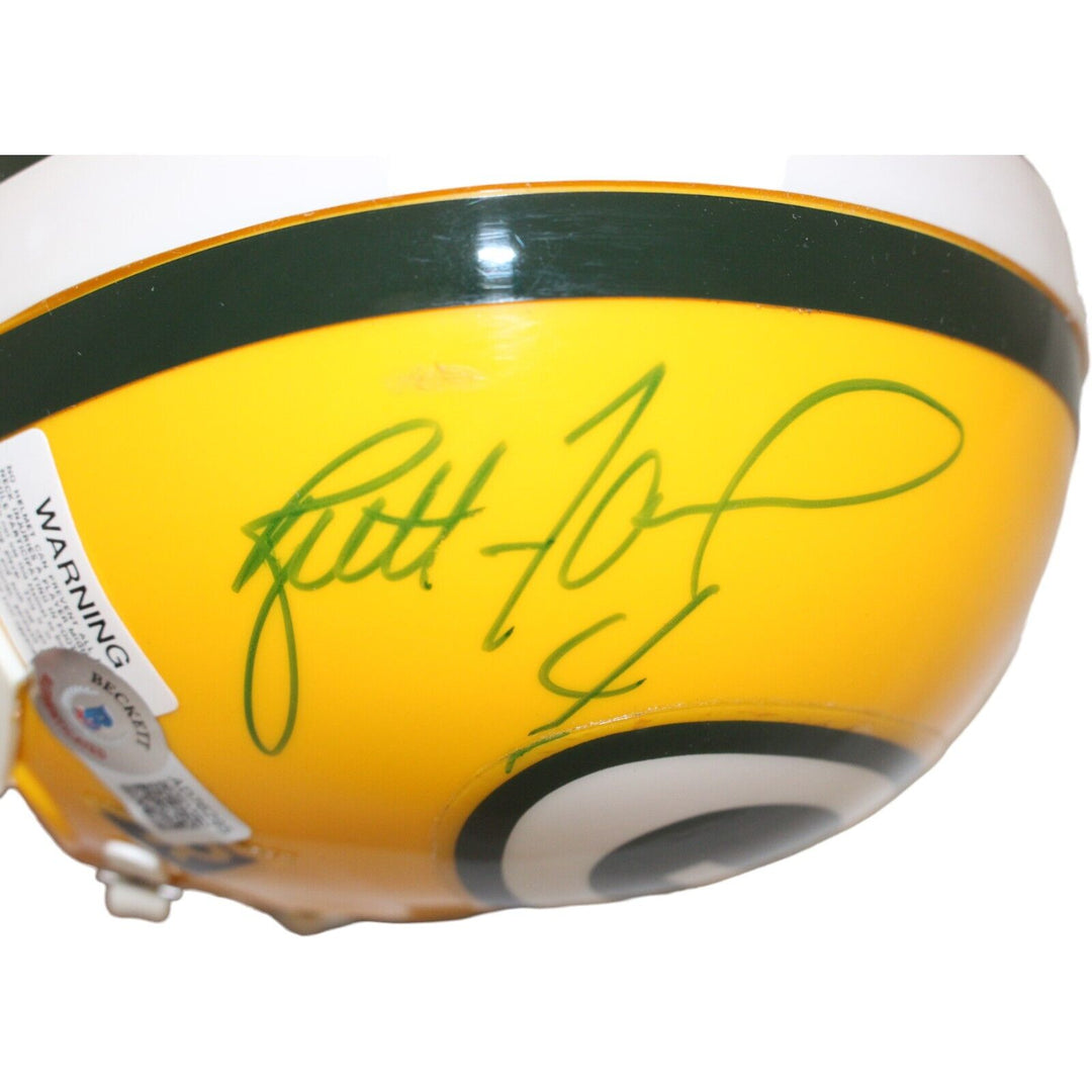 Brett Favre Signed Green Bay Packers VSR4 Replica Mini Helmet Beckett 44170 Image 6