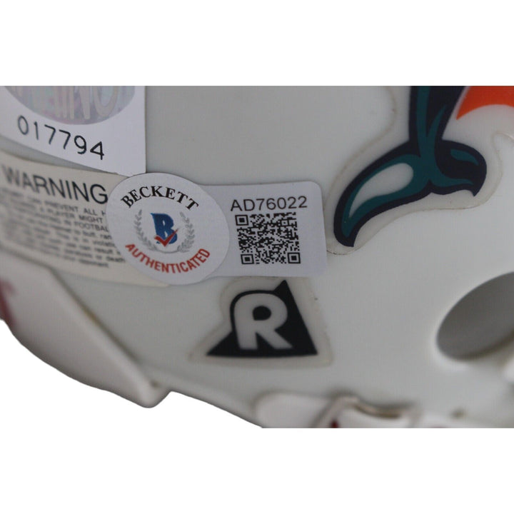 Dan Marino Signed Miami Dolphins VSR4 Authentic Mini Helmet Beckett 44279 Image 3