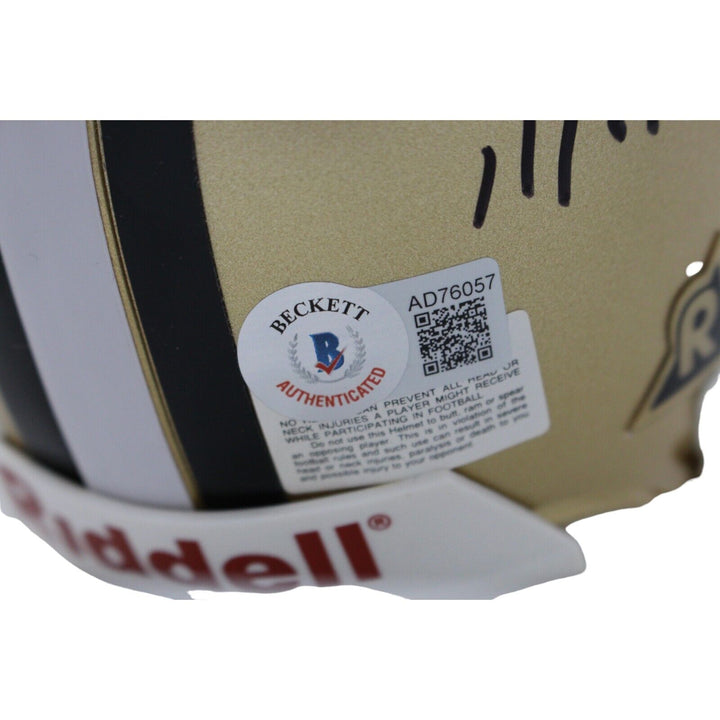 Tom Dempsey Signed Saints VSR4 Authentic Mini Helmet 63 Yds BAS 44238 Image 4