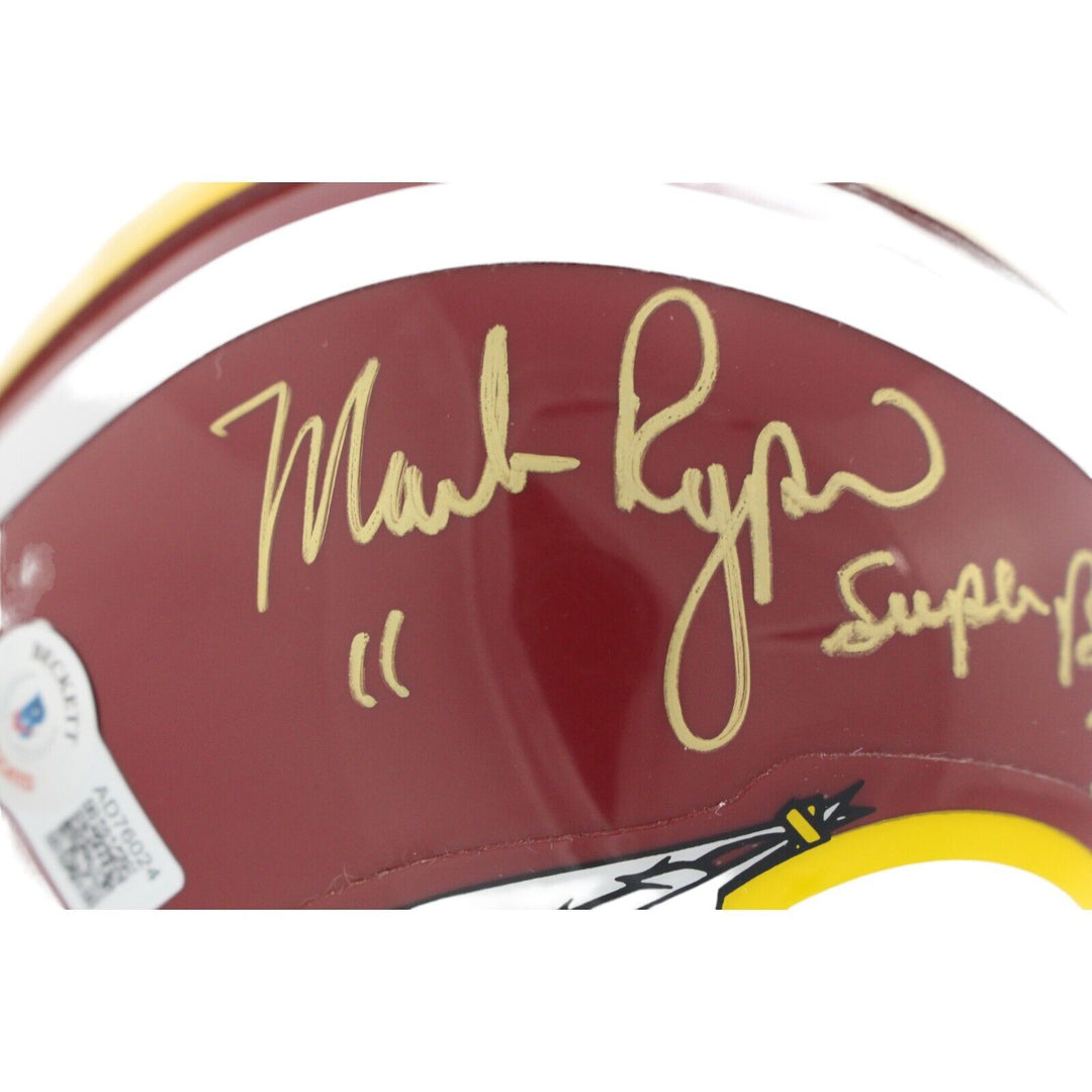 Mark Rypien Signed Redskins VSR4 TB Replica Mini Helmet SB MVP BAS 44265 Image 2