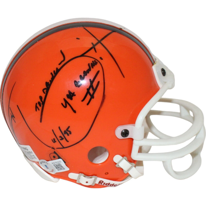 Hanford Dixon Signed "Twice" Browns VSR4 Replica Mini Helmet BAS 44186 Image 1
