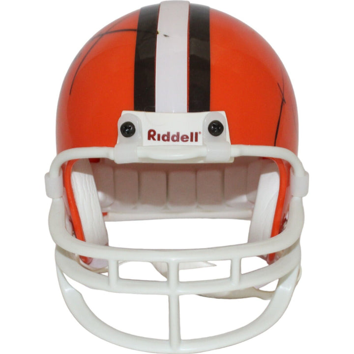 Hanford Dixon Signed "Twice" Browns VSR4 Replica Mini Helmet BAS 44186 Image 4