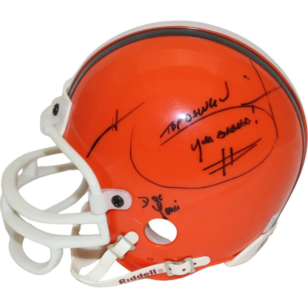 Hanford Dixon Signed "Twice" Browns VSR4 Replica Mini Helmet BAS 44186 Image 5