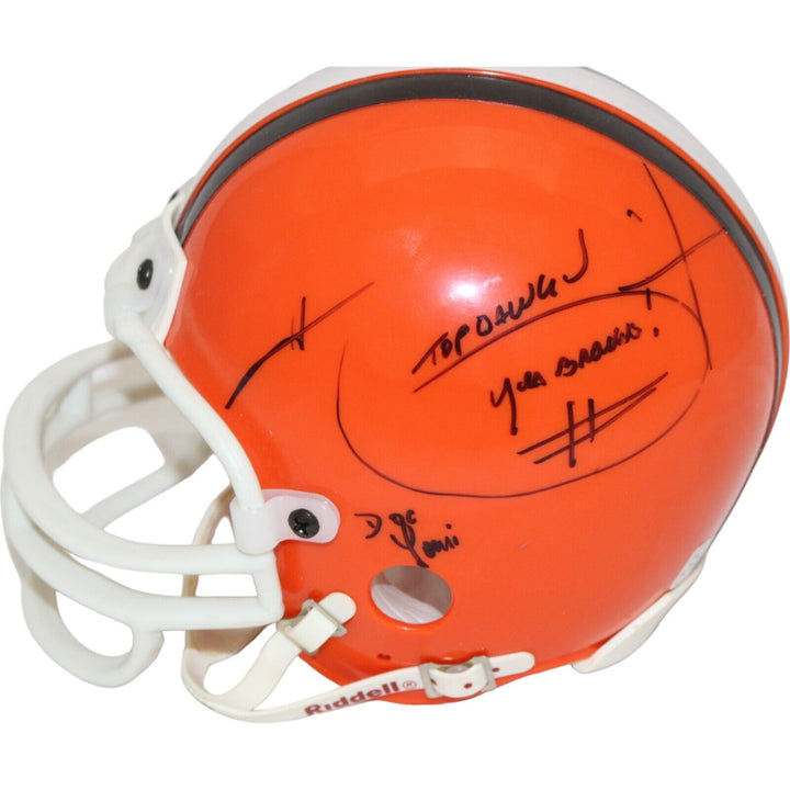 Hanford Dixon Signed "Twice" Browns VSR4 Replica Mini Helmet BAS 44186 Image 6
