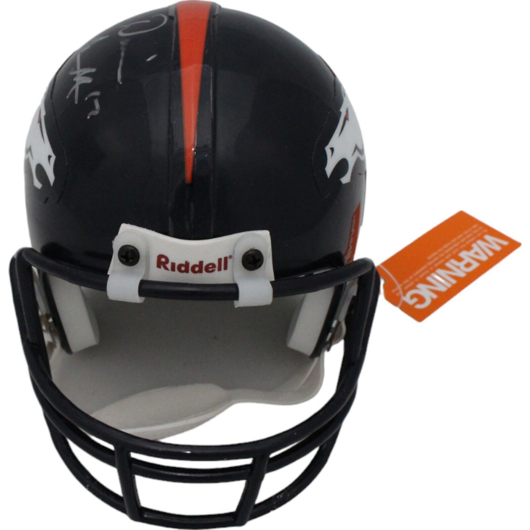 Darius Watts Autographed Denver Broncos VSR4 Mini Helmet Beckett 44181 Image 4