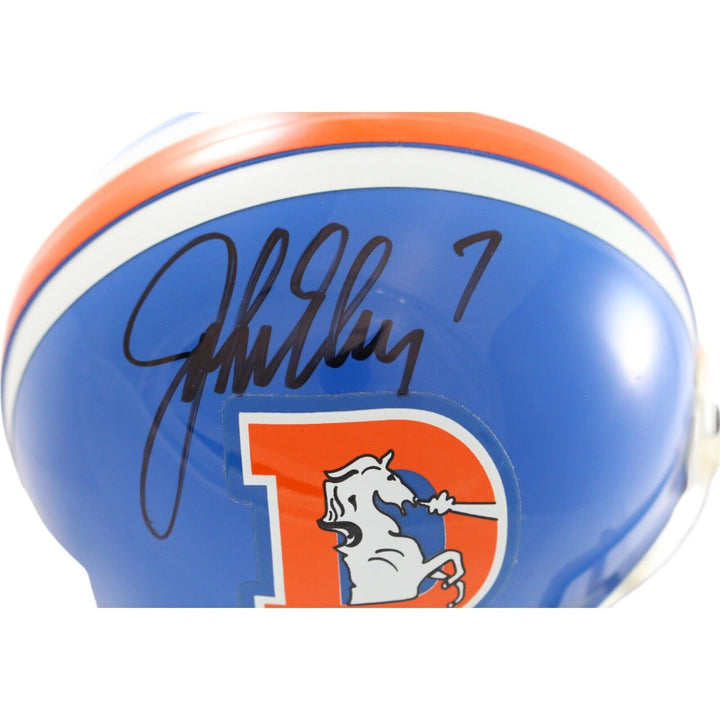 John Elway Signed Denver Broncos VSR4 75-96 Authentic Mini Helmet BAS 44237 Image 2