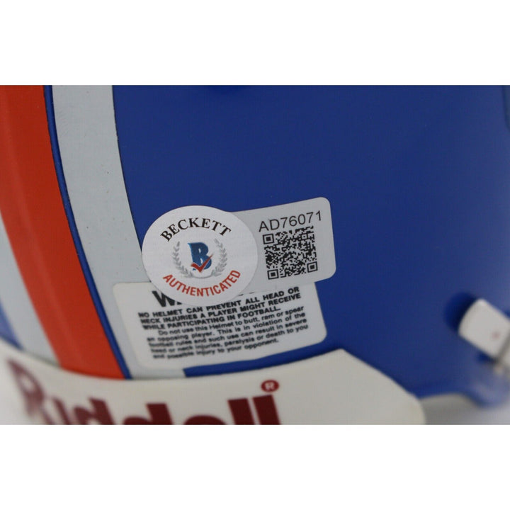 John Elway Signed Denver Broncos VSR4 75-96 Authentic Mini Helmet BAS 44237 Image 4