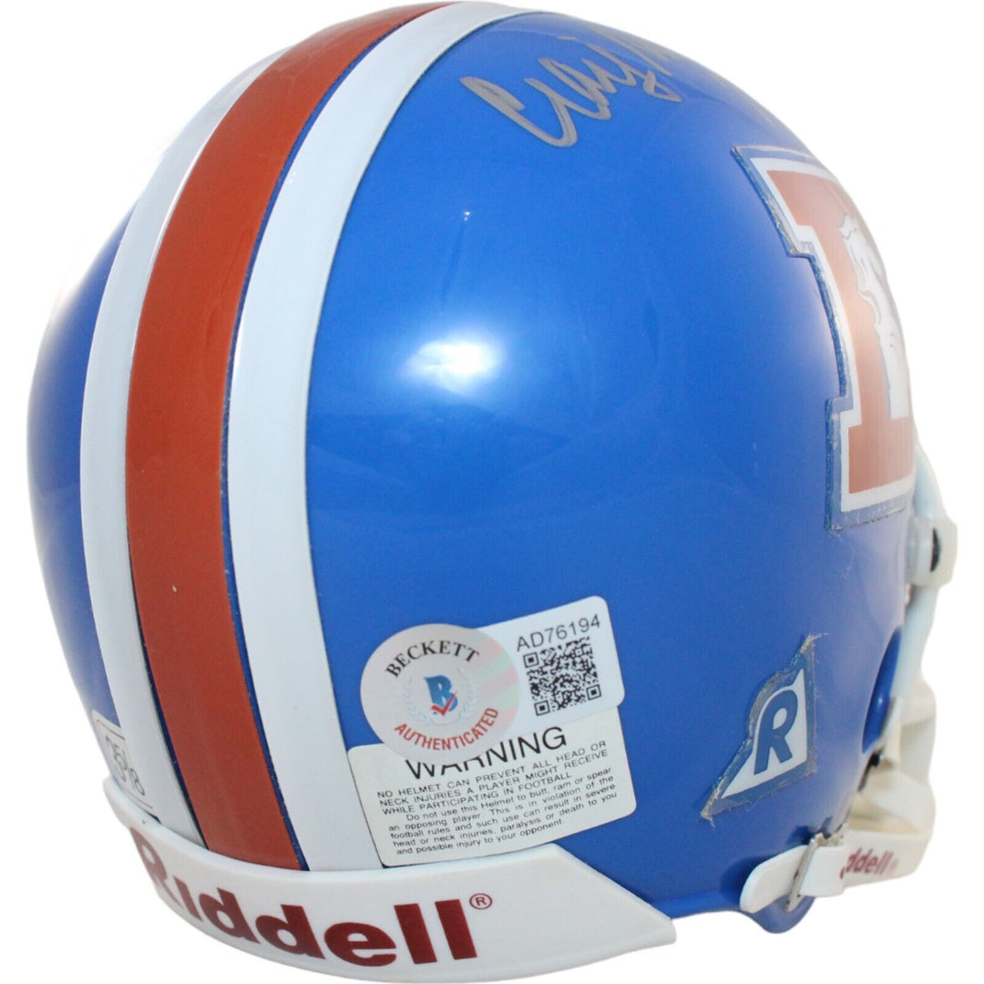 Craig Morton Autographed Denver Broncos VSR4 Replica Mini Helmet BAS 44199 Image 4