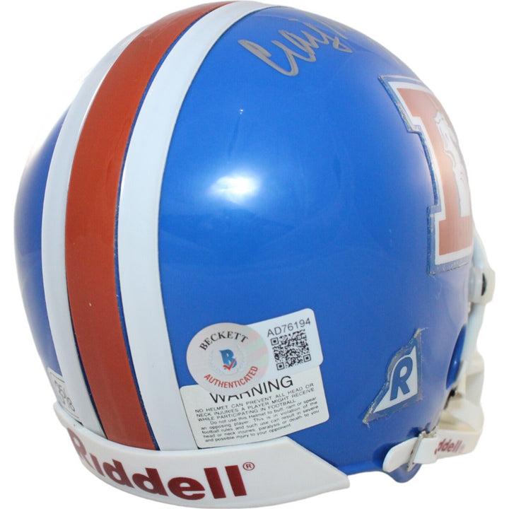 Craig Morton Autographed Denver Broncos VSR4 Replica Mini Helmet BAS 44199 Image 4