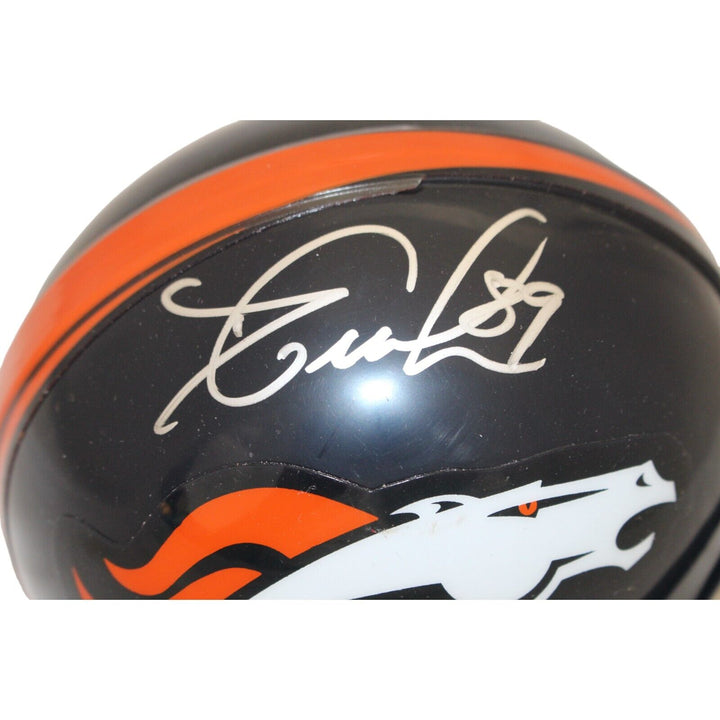 Dwayne Carswell Autographed Denver Broncos VSR4 Mini Helmet Beckett 44173 Image 2