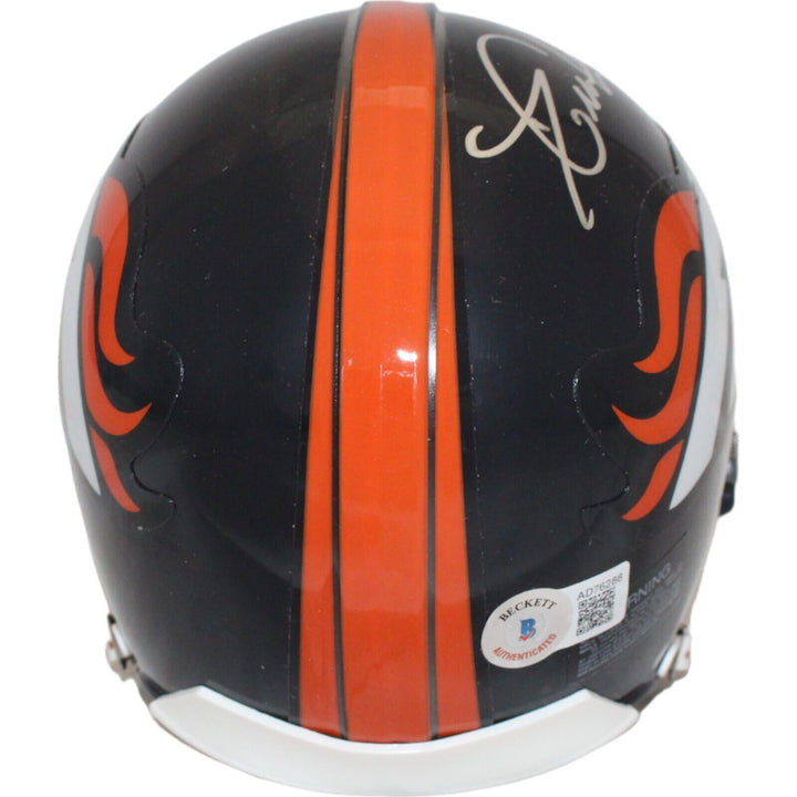 Dwayne Carswell Autographed Denver Broncos VSR4 Mini Helmet Beckett 44173 Image 3