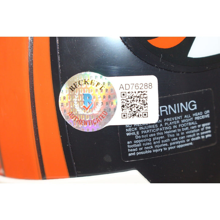 Dwayne Carswell Autographed Denver Broncos VSR4 Mini Helmet Beckett 44173 Image 4