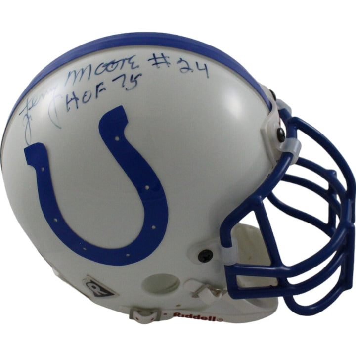 Lenny Moore Signed Colts VSR4 Authentic Mini Helmet HOF AS IS Beckett 44266 Image 1
